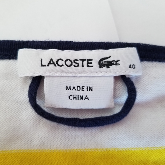 💜Lacoste Stripe Tunic Dress, Size 40 - Picture 6 of 8